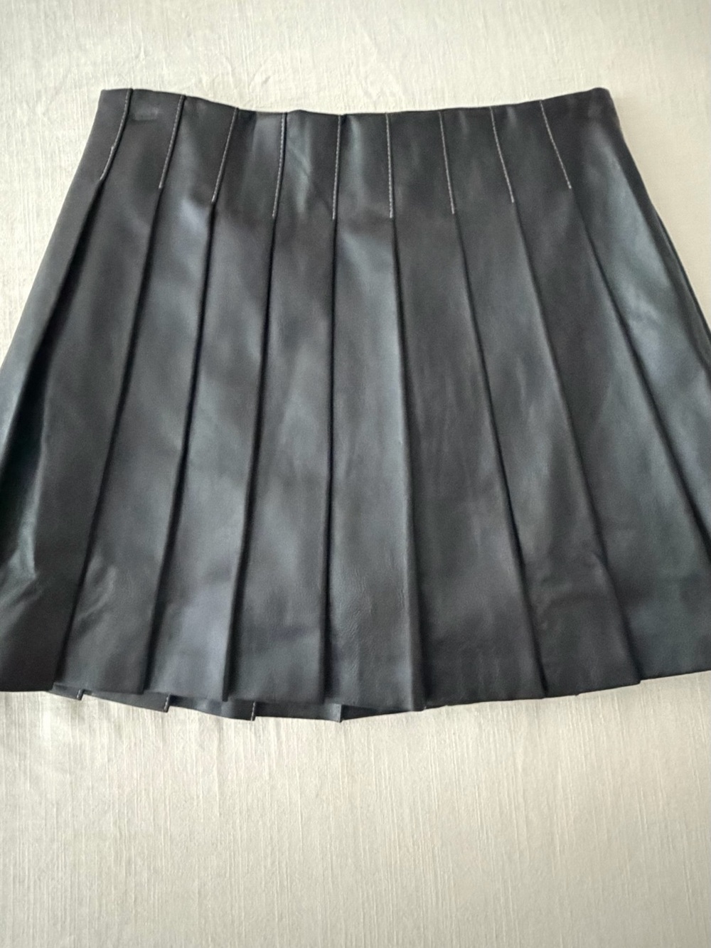 Promesa Black Faux Leather Pleated Mini Skirt